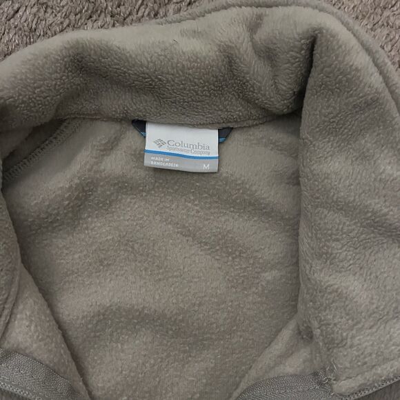 Columbia Fleece Vest Men’s M Sage Green Full Zip Outdoor Hiking Layering - Picture 3 of 7